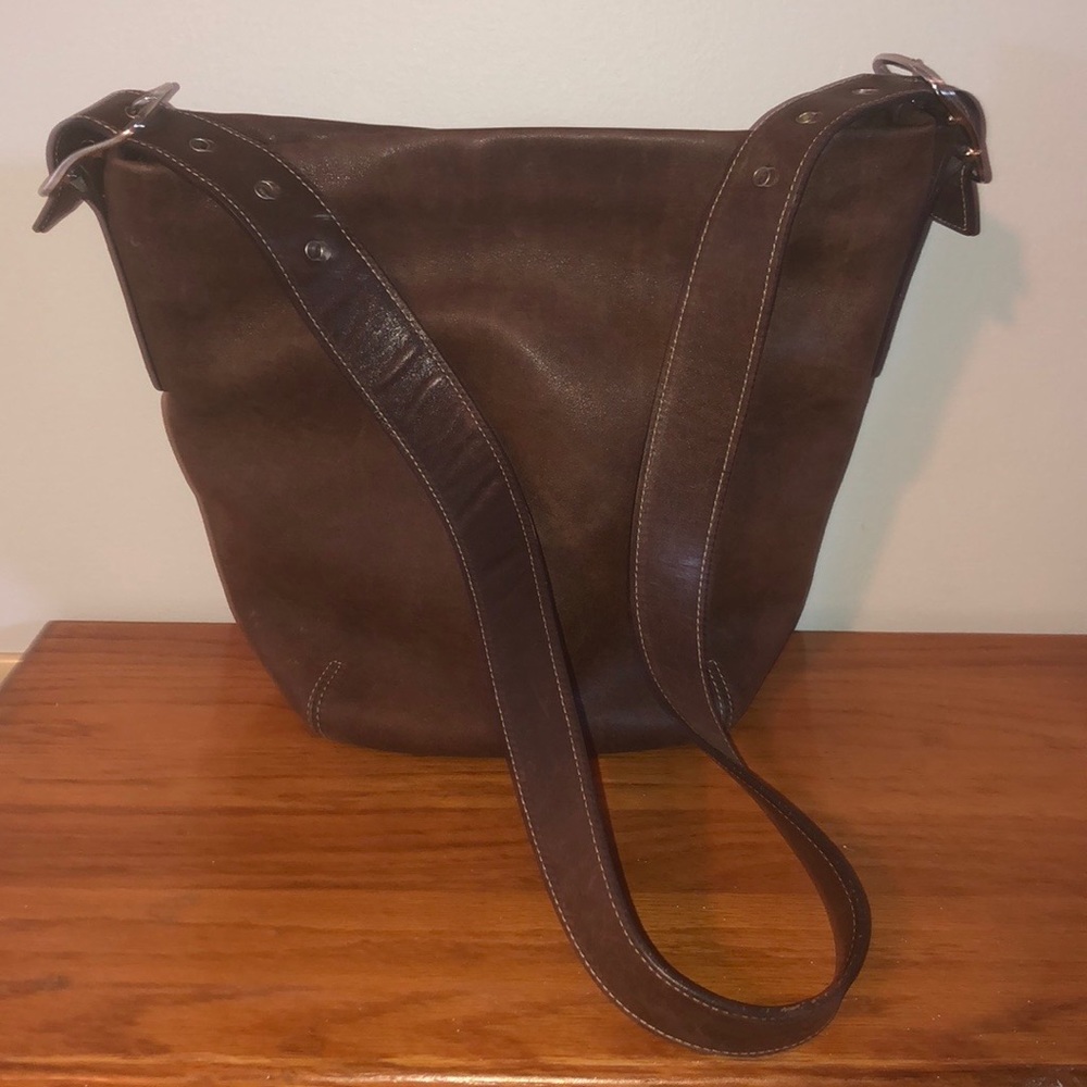 Coach leather shoulder saddle bag